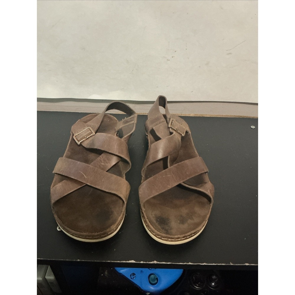 Chaco Wayfarer Strappy Leather Sandal Otter Brown Womens 7 J106530